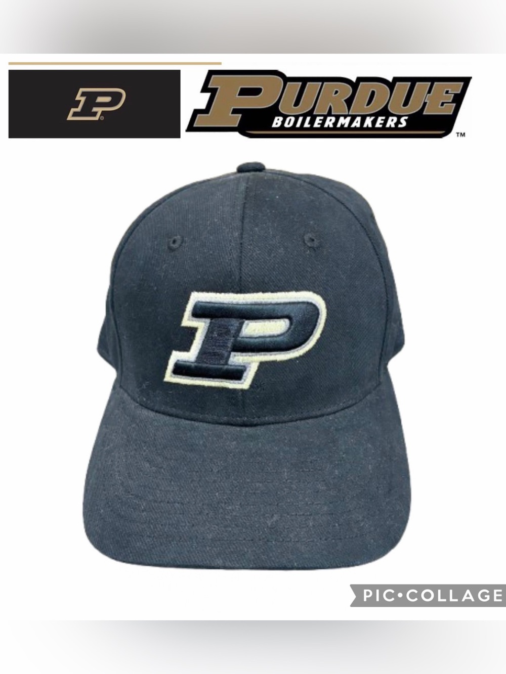 ⚾️$15⚾️ NEW Purdue Boilermakers University Baseball Cap Hat Black Gold Men’s